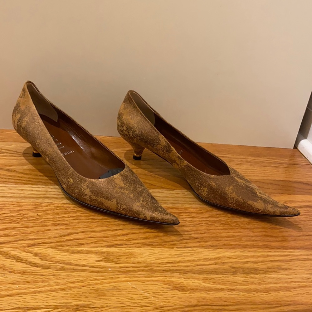 Loriblu Brown & Metallic Kitten Heels Size 7